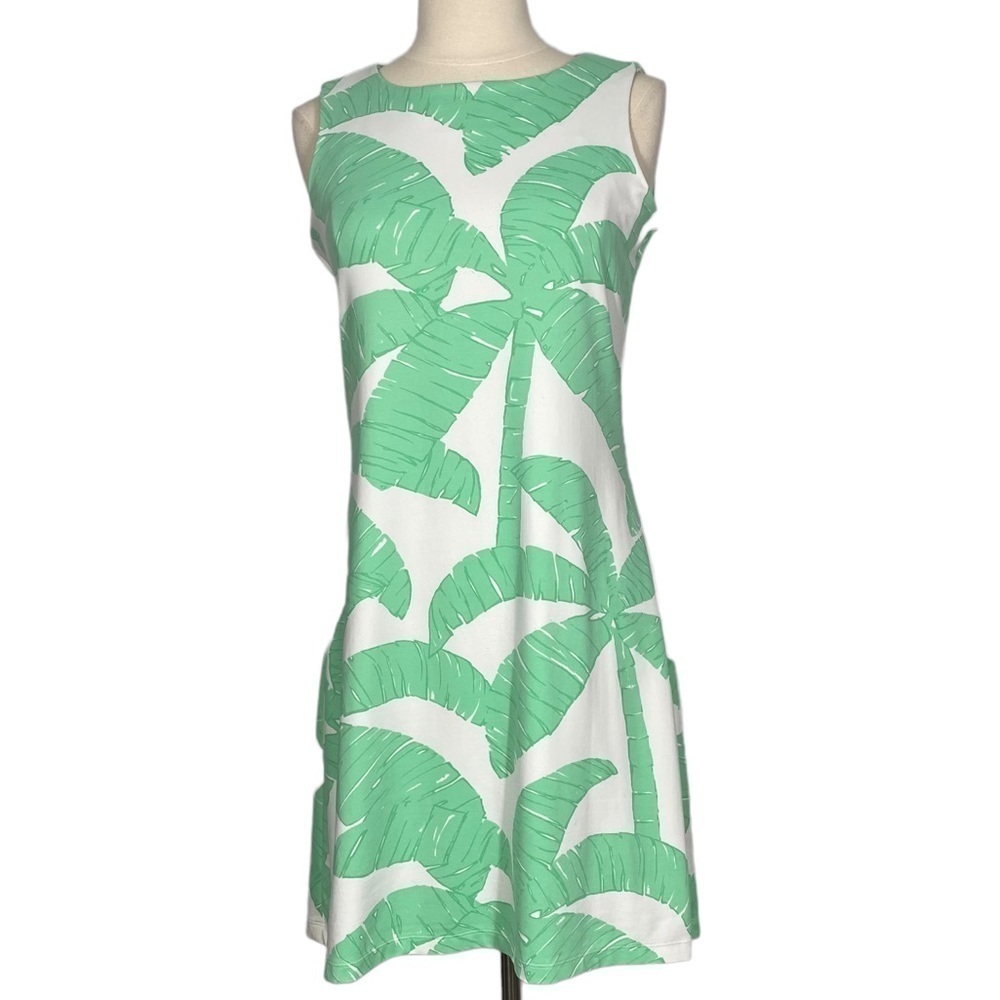 MAHI GOLD Green & White Palm Print Dress